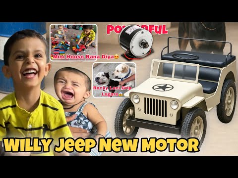 Finally Willy Jeep Ka Motor Mangaya😱 Vihu Ne Mini House Banaya Tractor for Kids