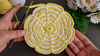 Motif, Coaster, Flower. Make and Sell. How to make a very easy fower coaster motif. Tunisian crochet