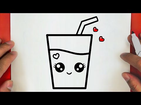 كيف ترسم كوب عصير كيوت وسهل خطوة بخطوة / رسم سهل / تعليم الرسم للمبتدئين || Cute Juice Cup Drawing
