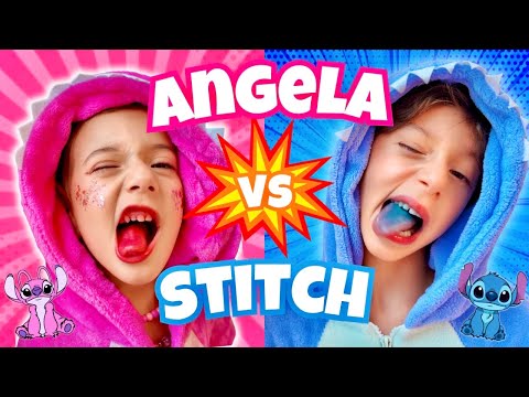 ANGELA vs STITCH 24 HORAS 🩷💙 Comiendo SOLO comida de su color 😱 | Bianca vs Stefano