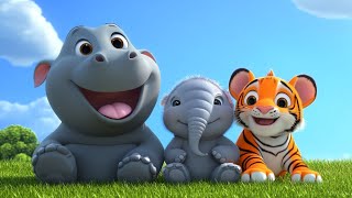 Friendly Animals: Hippo, Elephant, Tiger, Deer, Bear - Animal Sounds