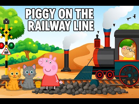 Piggy on the Railway Line | Animated Nursery Rhyme with Peppa Pig for Kids