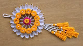 Plastic Spoon Wall Hanging - Wall Decor Idea - Best Out Of Waste Plastic Spoon - DIY Home Decor Idea