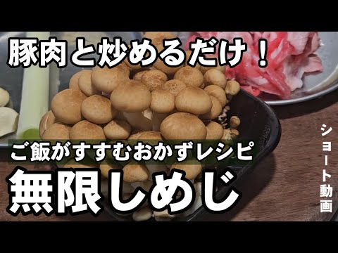 この世からしめじ消える！豚こま切れ肉と炒めるだけ！簡単無限やみつきおかず 主菜 きのこ 中華料理 副菜 おつまみ レシピ ご飯のお供