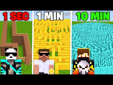 1 SEC VS 10 SEC VS 10 MIN IN SECURITY MAZE BUILD BATTLE !