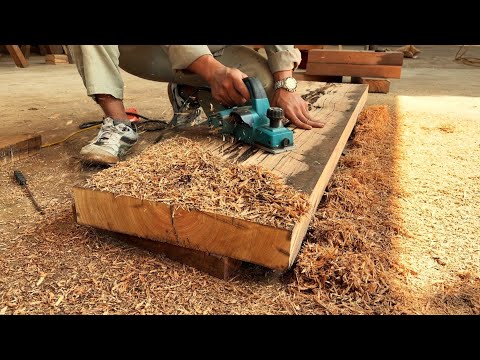 The Most Professional And Unique Wood Processing // A Square Dining Table Created With Redwood