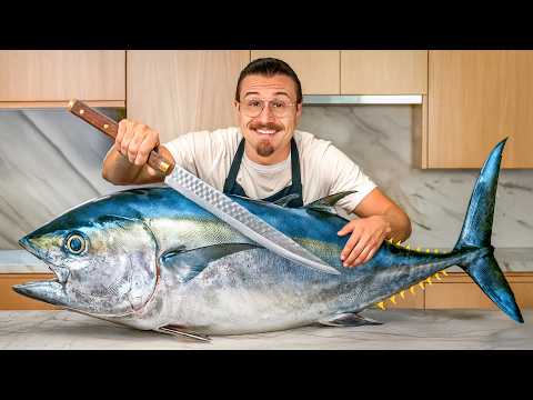 Cutting a Giant Bluefin Tuna into Sushi