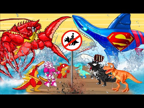 SUPERMAN MEGALODON x Battle Royale Deadliest Dinosaur SHARK T-REX