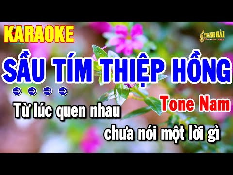 Karaoke Sầu Tím Thiệp Hồng Tone Nam | Nhạc Sống Hay Dễ Hát 2025 Mới | Thanh Hải