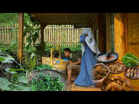 Kehidupan sederhana di desa | berkebun, panen, masak, makan bareng