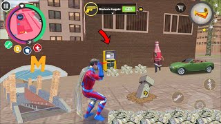 Rope Hero Vice Town (superhero destroy working atm machine) red super hero fight police man - HD