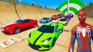 GTA V  Spiderman Crazy Car Racing Game | GTA V FUNNY Moments adventure racing game