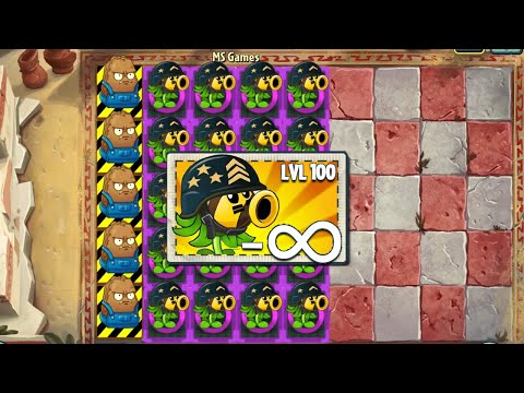 PvZ 2 Challenge - Protect 5 Primal Wallnut from attacks 5 Super Centurion Zombies - Who will win?