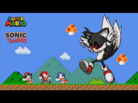 GIANT Tails Exe vs Sonic Shadow and Knuckles Escape (Cartoon Animation)