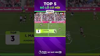Top 5 Bỏ lỡ cơ hội | Vòng 5 Ngoại Hạng Anh 25/26 #kplussports #ngoaihanganh #top5