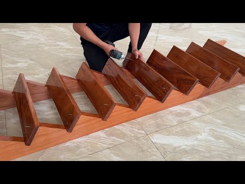 Amazing Ideas Woodworking Techniques Fastesy And Easy - Build And Install A Custom Wooden Staircase