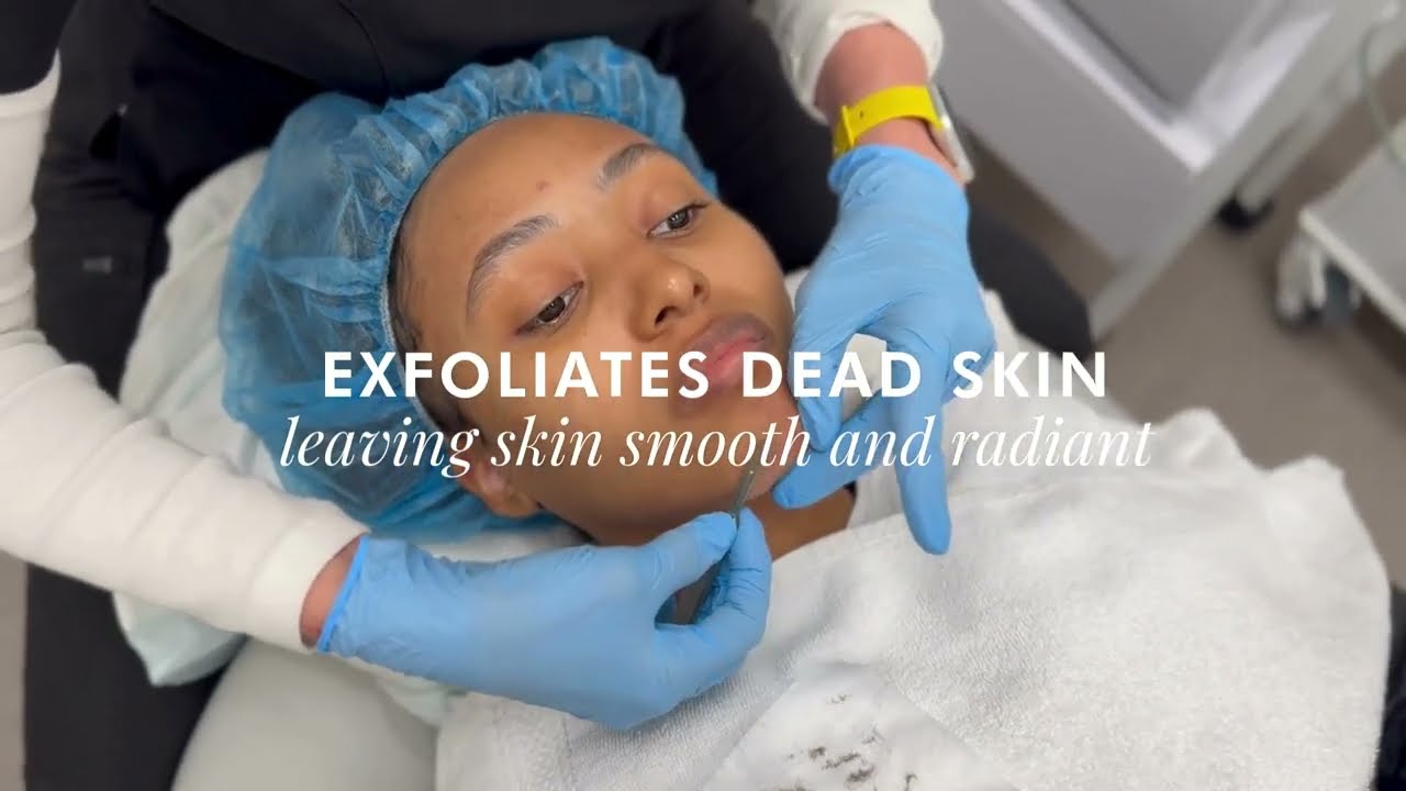 Facial treatment exfoliating dead skin for smoothness.