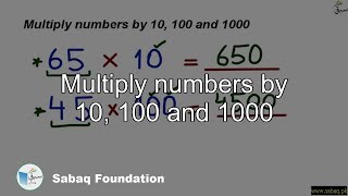 Multiply numbers by 10, 100 and 1000