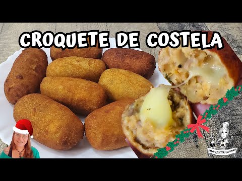 CROQUETE DE COSTELA RECHEADO COM QUEIJO MUSSARELA / APROVEITE AS SOBRAS DA COSTELA DE SEU CHURRASCO