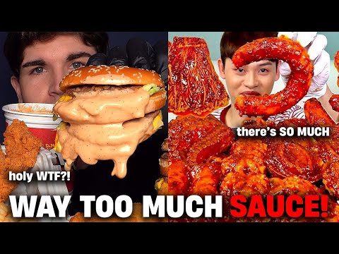 mukbangers eat TOO MUCH SAUCE 😰