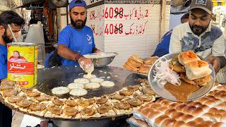 Pakistan’s OG Egg Burger Legend 🍔 Insane Rush For Bun Kabab | 40 Years Old Street Food Bun Kabab