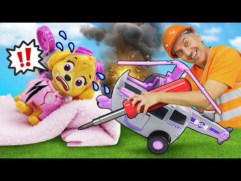 Meister Tok Tok. Spielzeug Video mit der Paw Patrol. Skye fliegt in einen Sturm