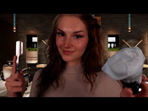 ASMR Relaxing Haircut & Shave | Scalp Massage, Shaving Cream, Plucking