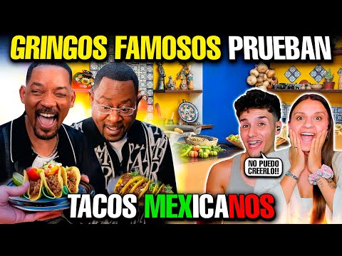 GRINGOS FAMOSOS PRUEBAN TACOS MEXICANOS😱🇲🇽 **Se vuelven locos**