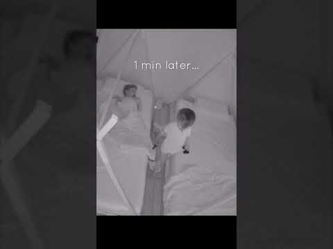The first night with my twins in their big boy beds went a little bit disastrous! We are tired 🥱