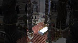 Procession out of St Peter’s Basilica to the  burial site #popefrancis #news #bbcnews #cnn