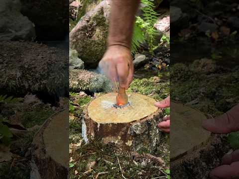 Genius Fire-Starting Trick – No Lighter, No Matches! #campping #lifehacks #diy