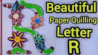 Beautiful Quilling Art of Letter R with Colorful Flowers