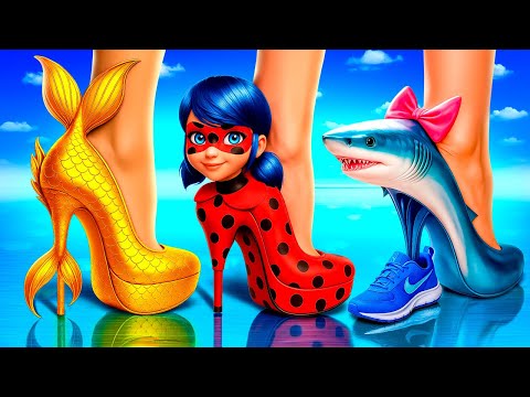 Русалка ЛЕДИ БАГ в реальной жизни! Мейковер для куклы ЛЕДИ БАГ!