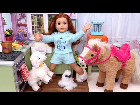 Doll builds PERFECT farm kitchen! Play Dolls