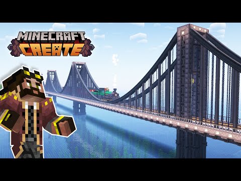 I built a SUSPENSION BRIDGE in Minecraft Create Mod!