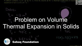 Problem on Volume Thermal Expansion in Solids