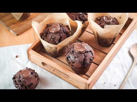 Muffins au chocolat cœur pâte à tartiner !