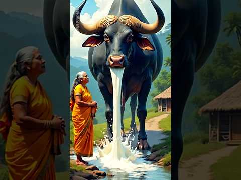 The Milk Flood | মহিষের কান্না আর শহরের দুধের প্লাবন | #ai #aishorts #buffalo #grandmother #milk