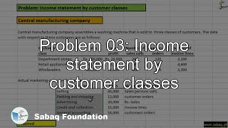 Problem 03: Income statement by customer classes