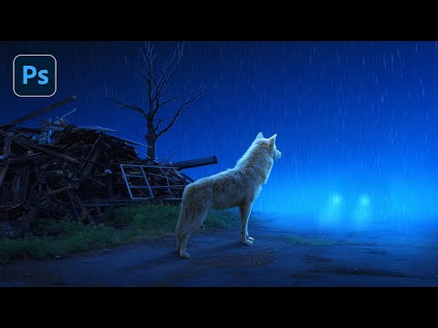 Photoshop for Beginners - Night Wolf Photo Manipulation Tutorial