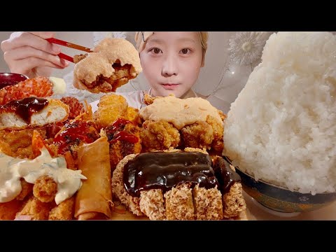 ASMR Various Fried Foods【Mukbang/ Eating Sounds】【English subtitles】