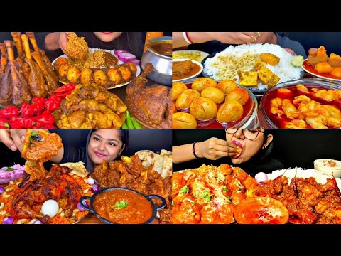 ASMR EATING SPICY MUTTON CURRY, CHICKEN BIRYANI, EGG CURRY | BEST INDIAN FOOD MUKBANG |Foodie India|