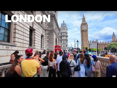 LONDON SUMMER WALK | Walking from Big Ben to Horse Guards – London's Must-See Landmarks  4K