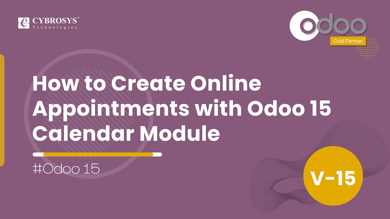 How to Create Online Appointments With Odoo 15 Calendar | Odoo 15 Enterprise | Odoo 15 Calendar | 19.04.2022

This video ensures you create Online Appointments with the Odoo 15 Calendar module. #odoo15calendar Video Chapters ...