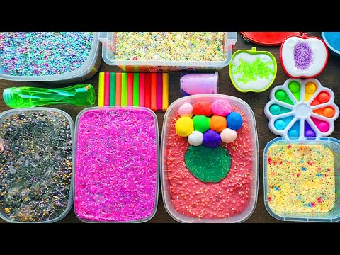 Relaxing Slime Mixing - Oddly Satisfying Crunchy & Fluffy