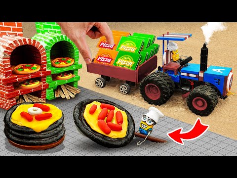 Top DIY Tractor making Pizza Oven & Flour Mill Machine | diy Pizza with Tomatoes vs Flour