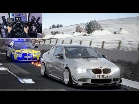 Police BMW M3 G80 Chase M3 E92 - Assetto Corsa | Steering Wheel Gameplay