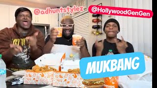 Mukbang Mukbang in conversation  ￼@adhuntstylez  @OfficialGenesisWilliams  