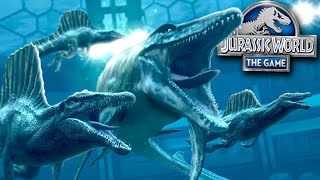 SPINOSAURUS, MOSASAUR TEAM UP!!! | Jurassic World - The Game | Ep586 HD