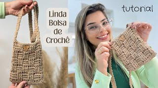Bolsa de Crochê LiNDA com Desenho Relevo 3d - Bolsa Chocolate